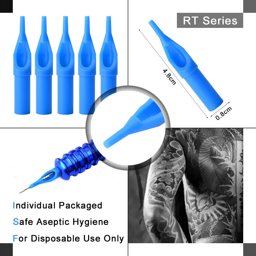 ATOMUS Disposable Tattoo Tips - 3DT 5DT 7DT 9DT 3RT 5RT 7RT 9RT 5FT 7FT Mix 50pcs