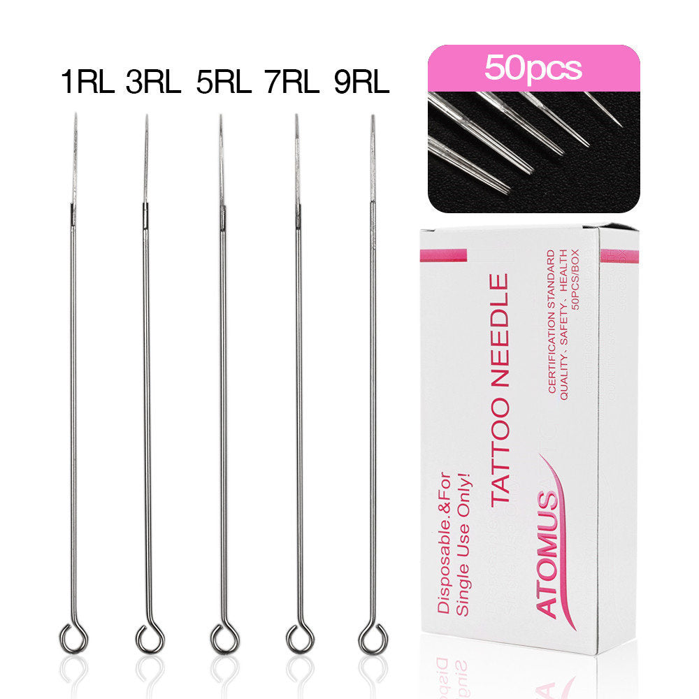 ATOMUS Tattoo Traditional Needle 1201RL 1203RL 1205RL 1207RL 1209RL each 10pcs Mix 50pcs #12 0.35mm