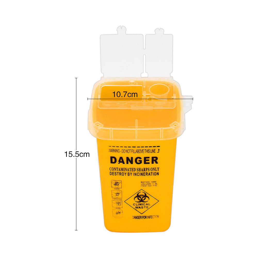 ATOMUS Tattoo Needle Disposal Bucket 2pcs Sharps Collection Bucket for Plastic Waste Storage in Tattooing