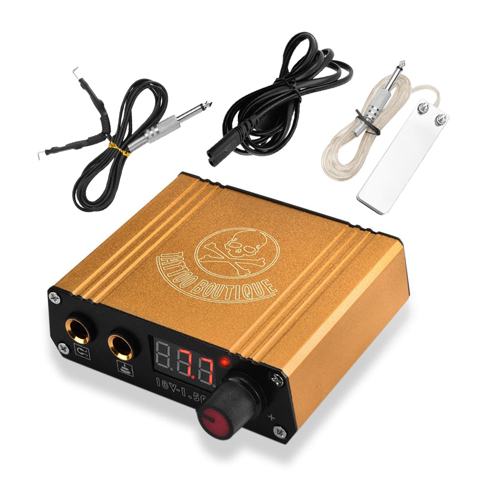 ATOMUS Tattoo Dual Digital Power Supply Foot Pedal 1 Clip Cords