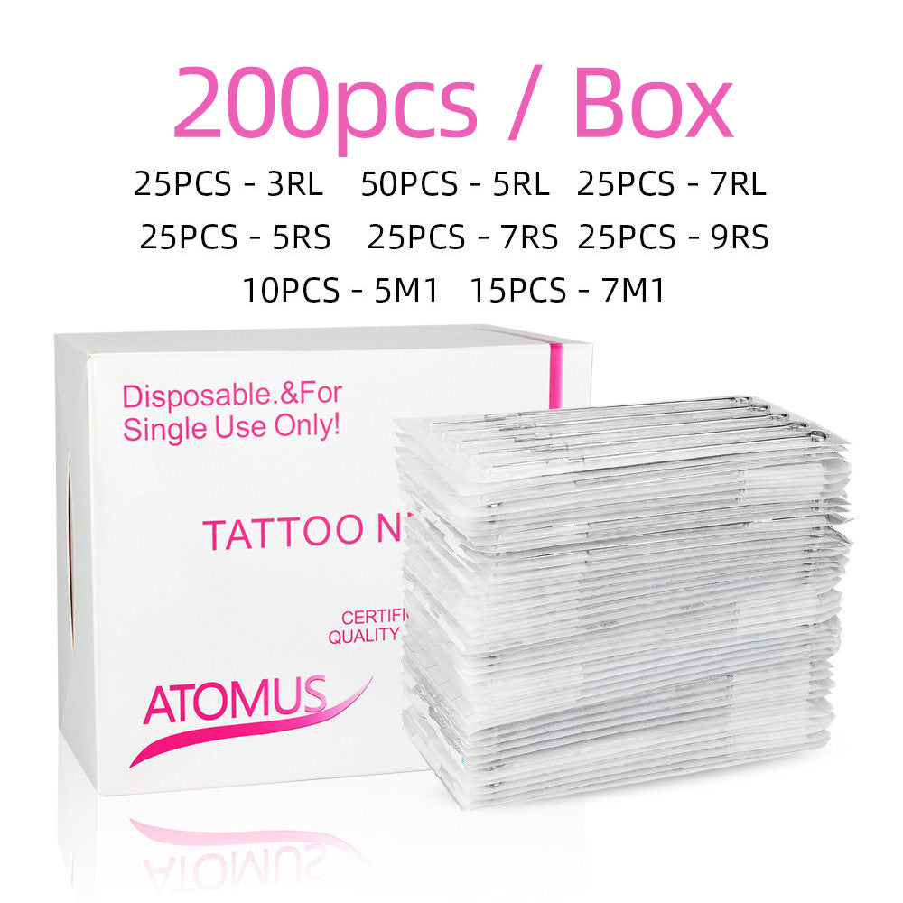 ATOMUS Tattoo Traditional Needle Kit Mix 200pcs #12 0.35mm