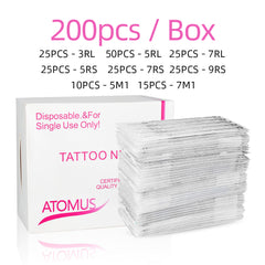 ATOMUS Tattoo Traditional Needle Kit Mix 200pcs #12 0.35mm