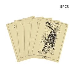 ATOMUS 1mm Tattoo Skin Practice-5pcs Fake Skin for Beginner Skins Tiger