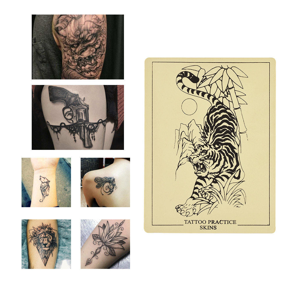 ATOMUS 1mm Tattoo Skin Practice-5pcs Fake Skin for Beginner Skins Tiger