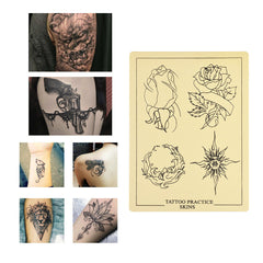 ATOMUS 1mm Tattoo Skin Practice-5pcs Fake Skin for Beginner Skins Rose