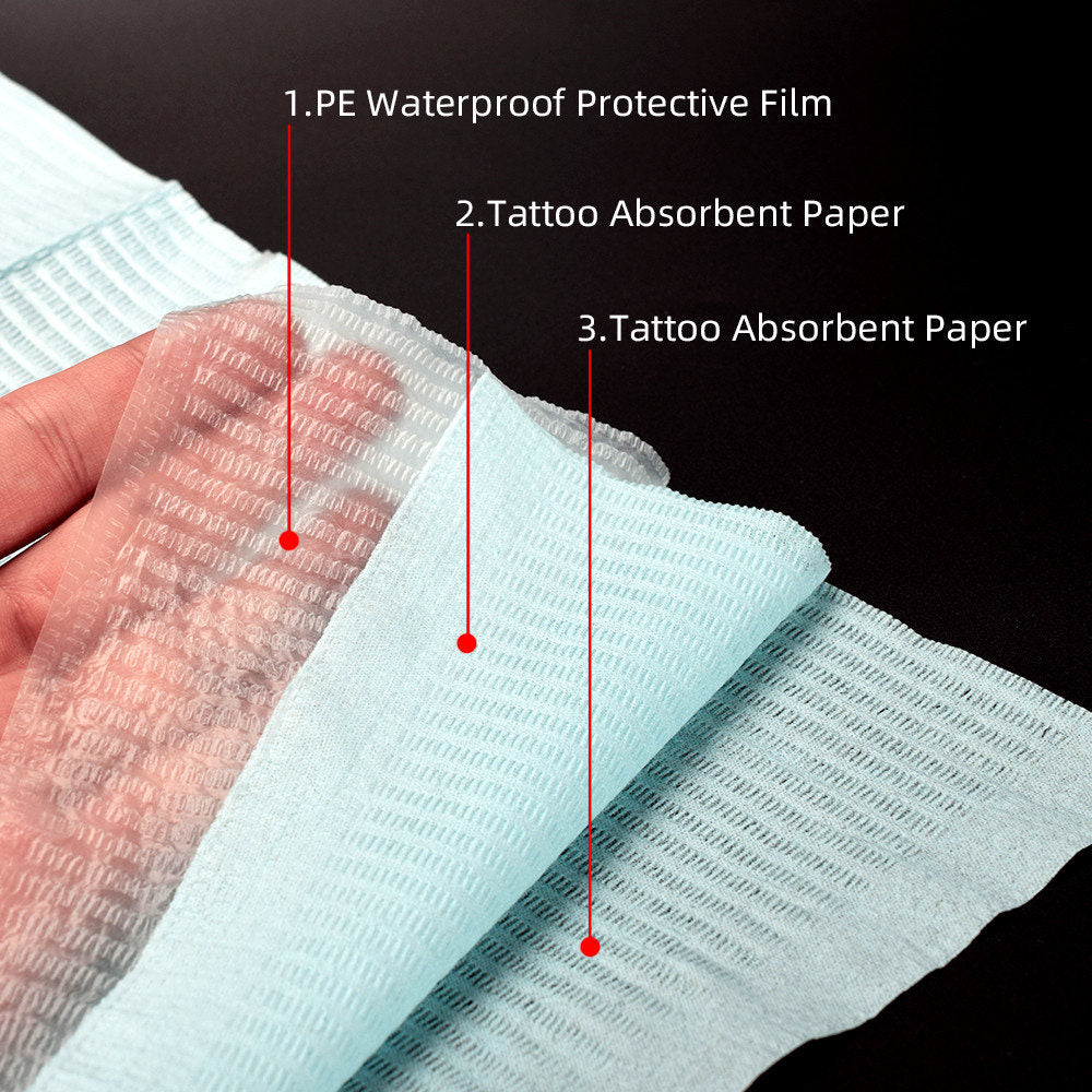 ATOMUS Tattoo Tablecloth - 125pcs Disposable Cleaning Color Absorbent Mat for Tattoo Workbench