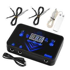 ATOMUS Tattoo Power Supply Colorful LED Foot Pedal 2 Clip Cord