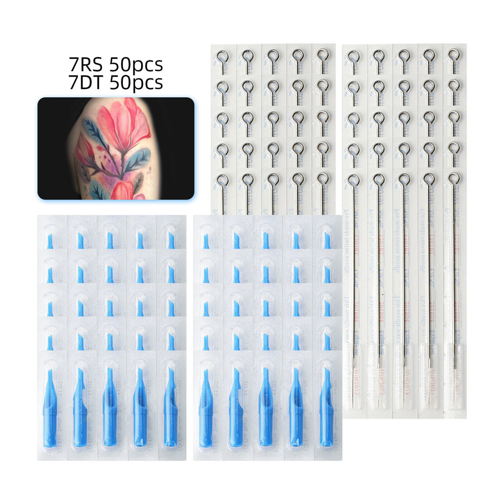 ATOMUS Tattoo Traditional Needle + Tattoo Tips RL or RS + DT Mix 100pcs #12 0.35mm