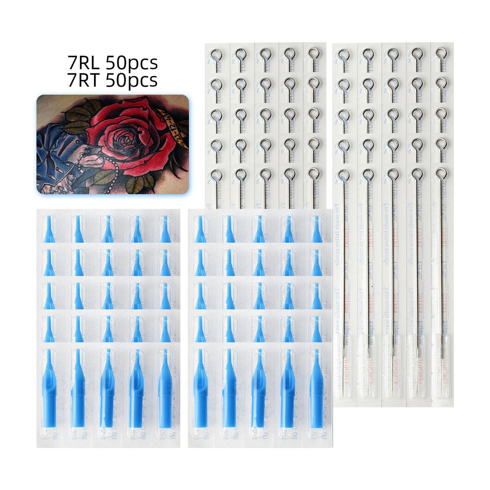 ATOMUS Tattoo Traditional Needle + Tattoo Tips RL or RS + RT Mix 100pcs #12 0.35mm