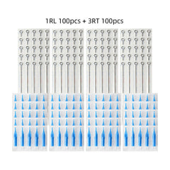 ATOMUS Tattoo Traditional Needle + Tattoo Tips RL or RS + RT Mix 200pcs #12 0.35mm