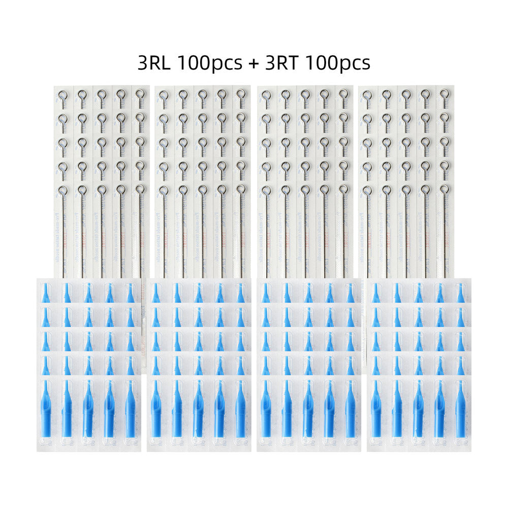 ATOMUS Tattoo Traditional Needle + Tattoo Tips RL or RS + RT Mix 200pcs #12 0.35mm