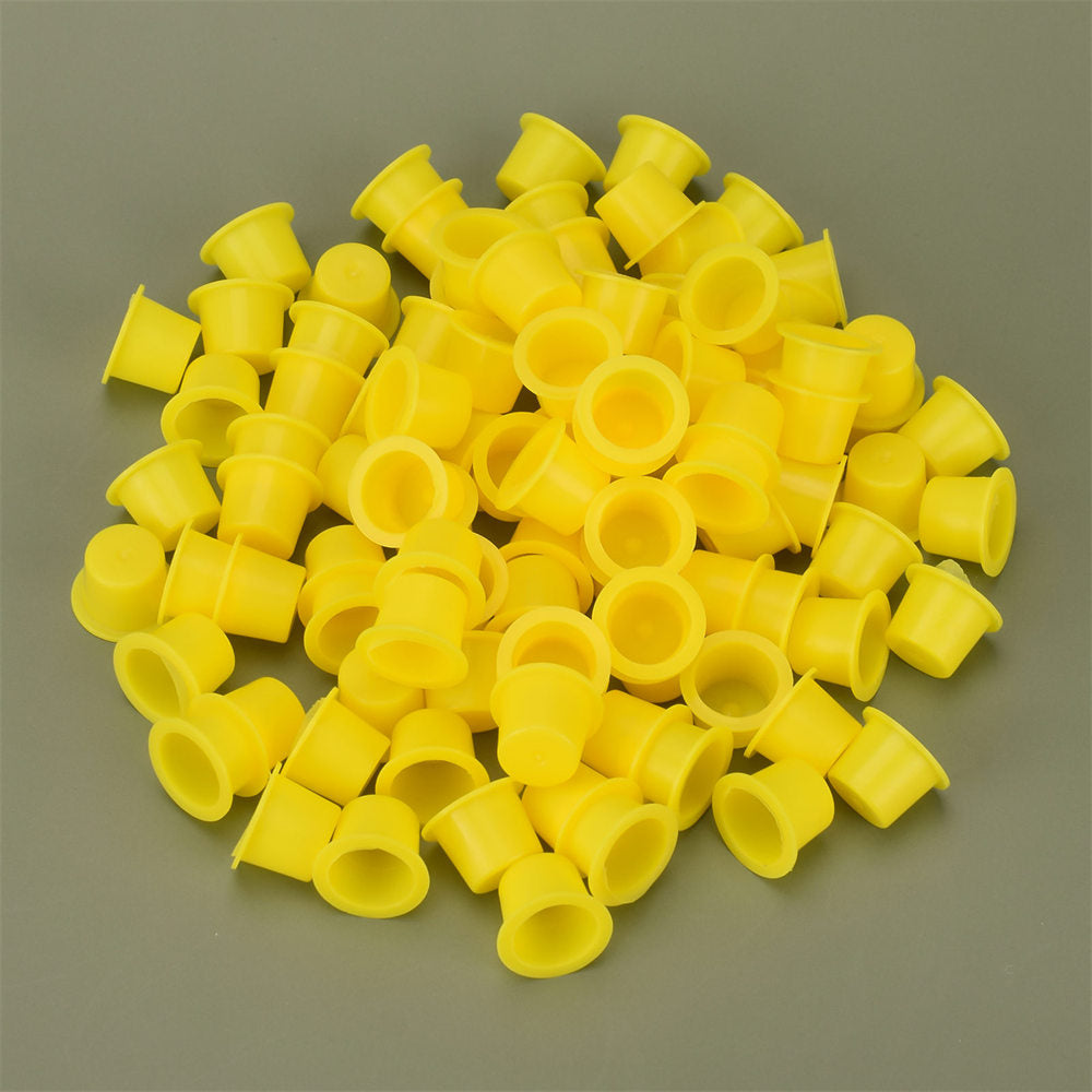ATOMUS 200pcs Medium Ink Caps - Plastic Pigment Cups Disposable for Tattoo