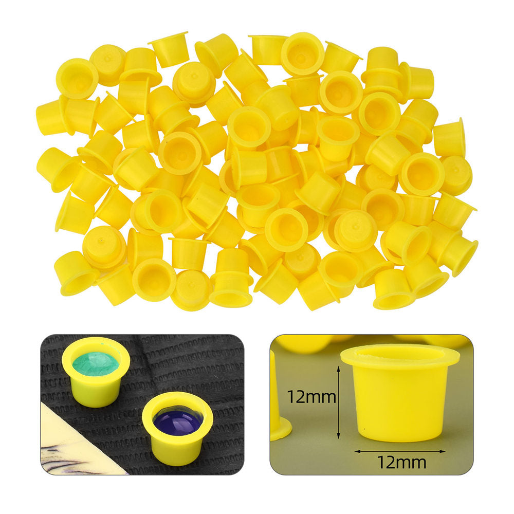 ATOMUS 200pcs Medium Ink Caps - Plastic Pigment Cups Disposable for Tattoo