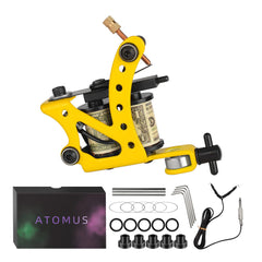 ATOMUS Tattoo Coil Machine Gun 10 Wraps Coil Liner Shader Iron Frame for Tattoo Beginners Starters