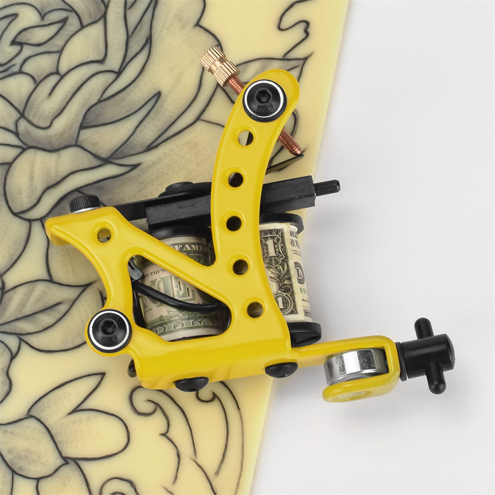 ATOMUS Tattoo Coil Machine Gun 10 Wraps Coil Liner Shader Iron Frame for Tattoo Beginners Starters