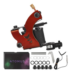 ATOMUS Tattoo Coil Machine Gun 10 Wraps Coil Liner Shader Iron Frame for Tattoo Beginners Starters