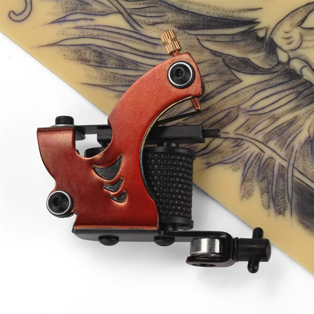 ATOMUS Tattoo Coil Machine Gun 10 Wraps Coil Liner Shader Iron Frame for Tattoo Beginners Starters