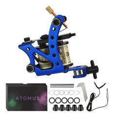 ATOMUS Tattoo Coil Machine Gun 10 Wraps Coil Liner Shader Iron Frame for Tattoo Beginners Starters