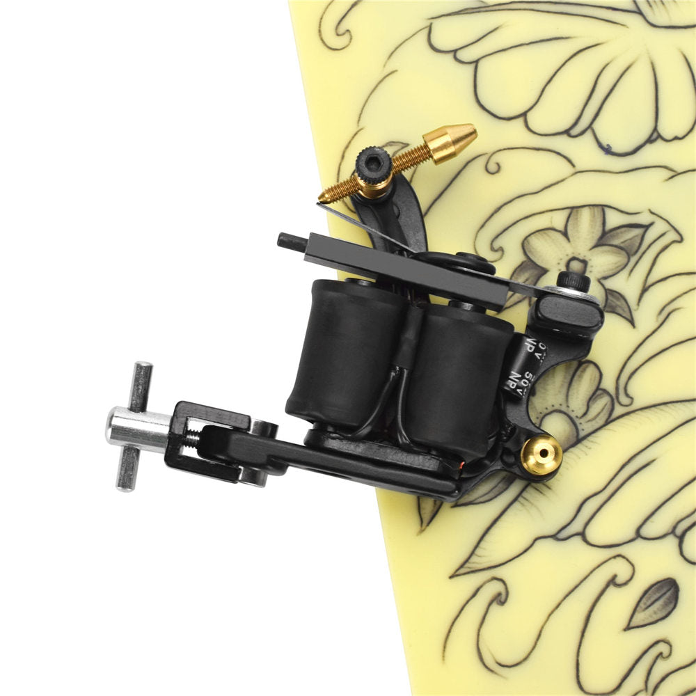 ATOMUS Tattoo Coil Machine Gun 10 Wraps Coil Liner Shader Zinc Alloy Frame for Tattoo Beginners Starters