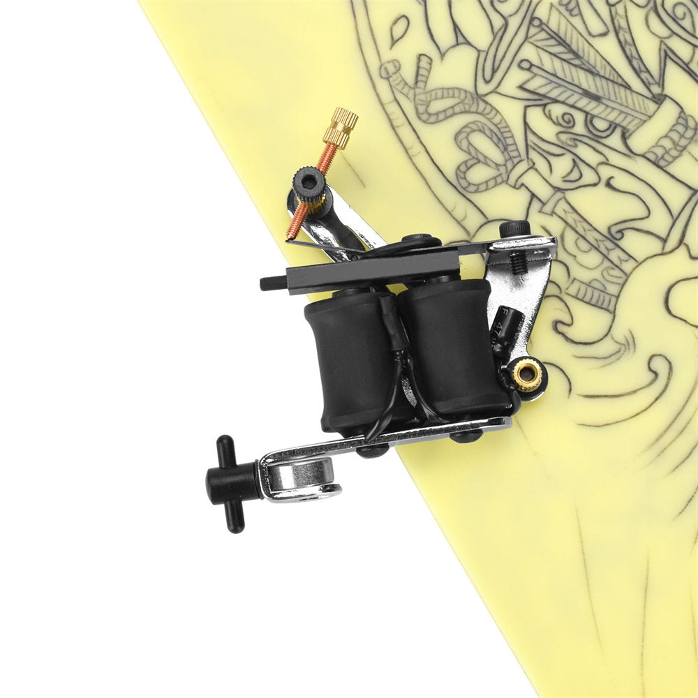 ATOMUS Tattoo Coil Machine Gun 10 Wraps Coil Liner Shader Iron Frame for Tattoo Beginners Starters