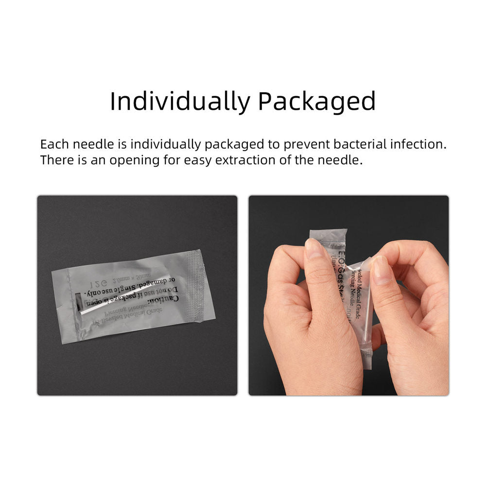 ATOMUS 100Pcs 14G Body Piercing Needles - Disposable for Body Piercings
