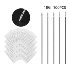 ATOMUS 100Pcs 18G Body Piercing Needles - Disposable for Body Piercings