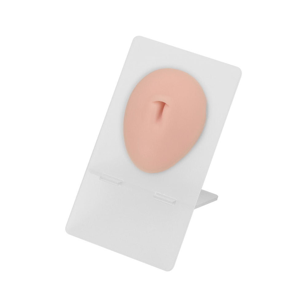ATOMUS Dark Skin Belly Button 3D Tattoo Piercing Practice Leather Silicone Display Stand for Beginners