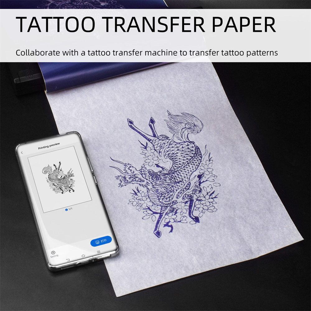 ATOMUS Upgraded Tattoo Transfer Paper - 50 Sheets A4 Size for Thermal Machines