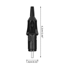 ATOMUS Black 20pcs Tattoo Ballpoint Pen Cartridge Needles Retractable Ball Pen Cartridges for Dotwork Drawing Sketch Stippling Practice On Papers