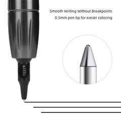 ATOMUS Tattoo Ballpoint Pen Cartridge Needles Black Retractable Ball Pen Cartridges for Dotwork Drawing Sketch Stippling Practice On Papers