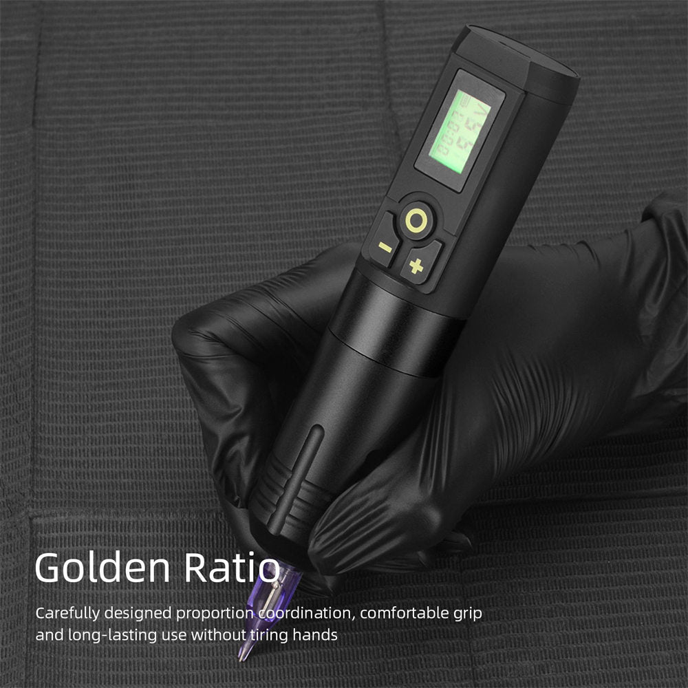 ATOMUS Wireless Tattoo Gun Cartridge Pen Strong Motor 1300mAh Power Supply Digital LED Display with Timer Professional for Tattoo Artist