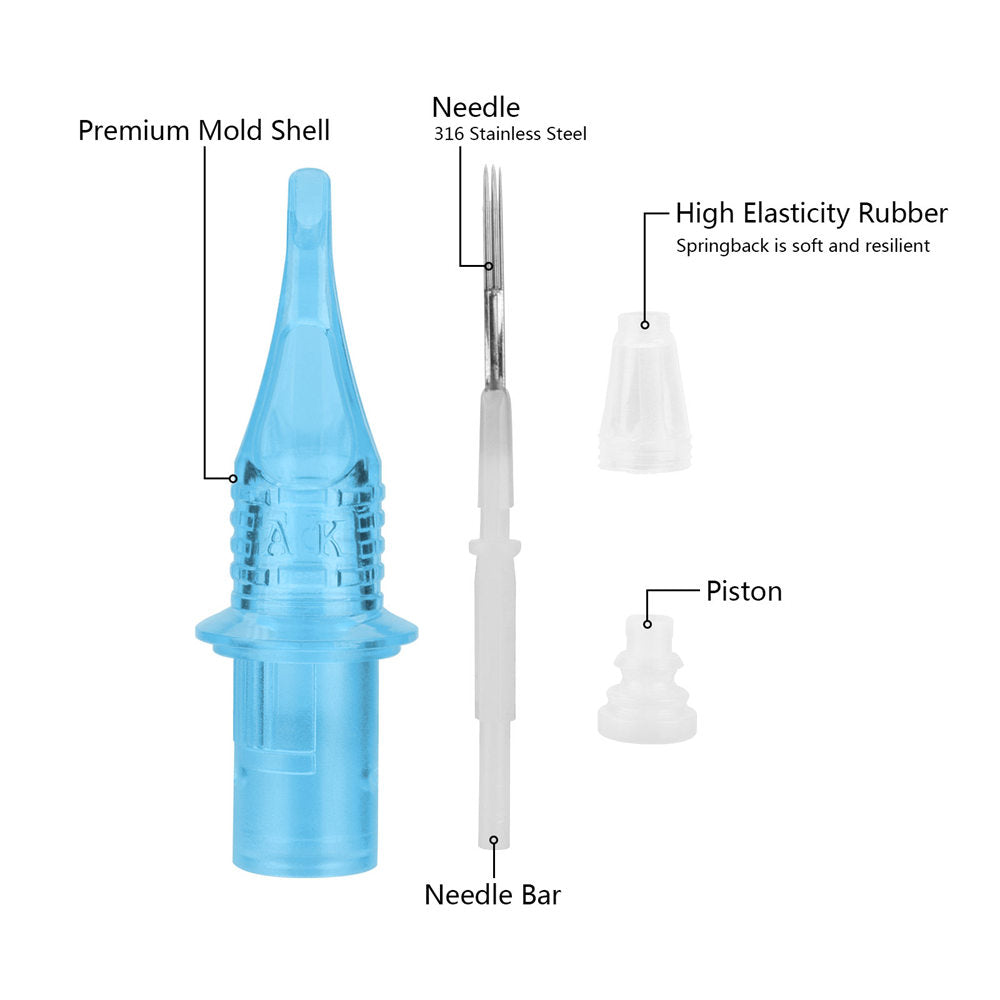 ATOMUS Tattoo Cartridge Needle 20pcs -Standard Magnum Shader #12 0.35mm M1 Series
